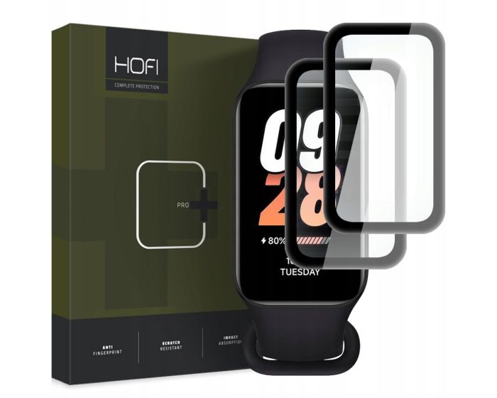 Hofi Hybrid 3D Full Face Αντιχαρακτικό Γυαλί 7H Tempered Glass 2pcs Μαύρο (Xiaomi Smart Band 8 Active)