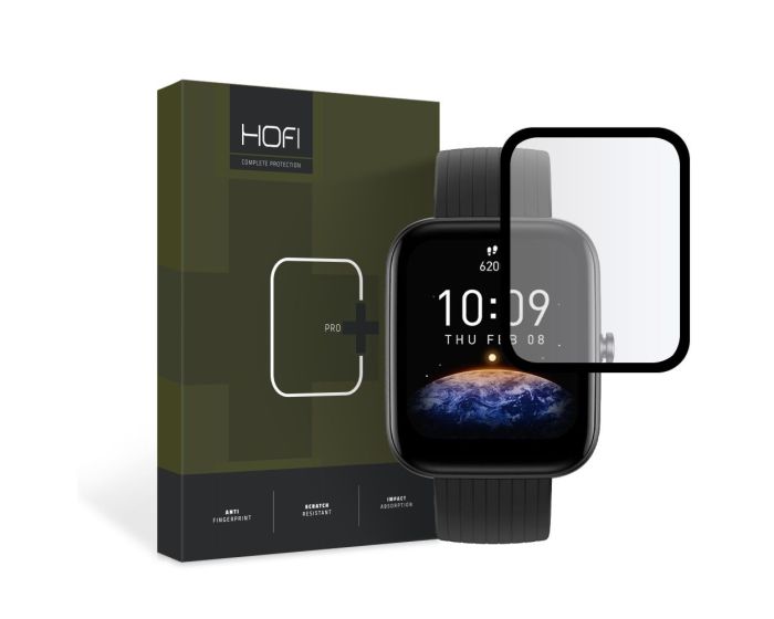 Hofi Hybrid 3D Full Face Αντιχαρακτικό Γυαλί 7H Tempered Glass Μαύρο (Xiaomi Amazfit Bip 3 / 3 Pro)