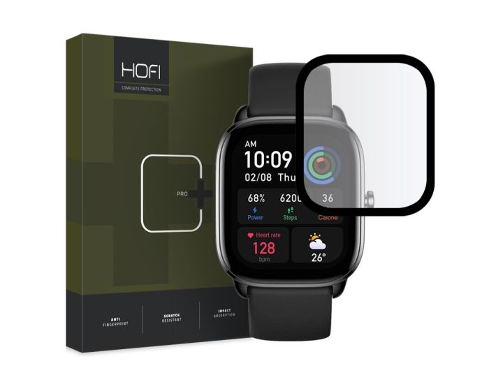 Hofi Hybrid 3D Full Face Αντιχαρακτικό Γυαλί 7H Tempered Glass Μαύρο (Xiaomi Amazfit GTS 4 Mini)