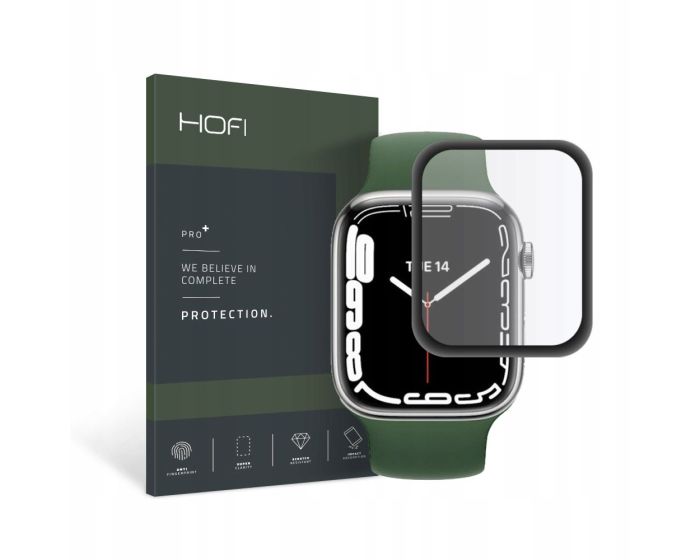 Hofi Hybrid 3D Full Face Αντιχαρακτικό Γυαλί 7H Tempered Glass Μαύρο για το Apple Watch 41mm (Series 7 / 8 / 9)