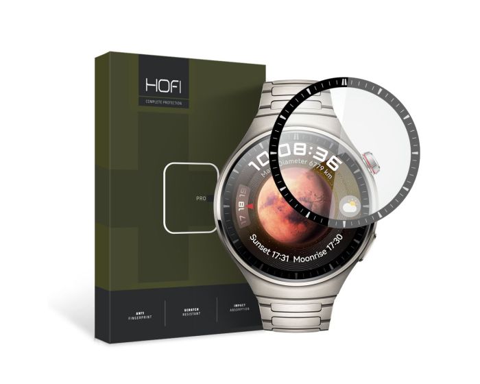 Hofi Hybrid 3D Full Face Αντιχαρακτικό Γυαλί 7H Tempered Glass Μαύρο (Huawei Watch 4 Pro 48mm)
