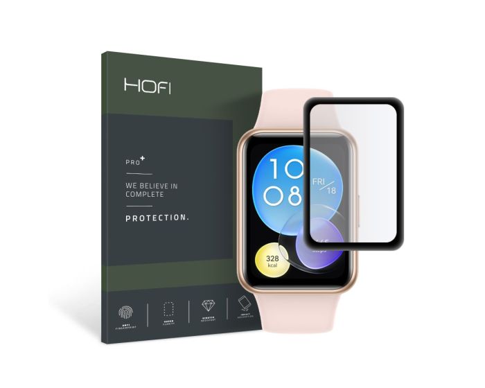 Hofi Hybrid 3D Full Face Αντιχαρακτικό Γυαλί 7H Tempered Glass Μαύρο (Huawei Watch Fit 2)