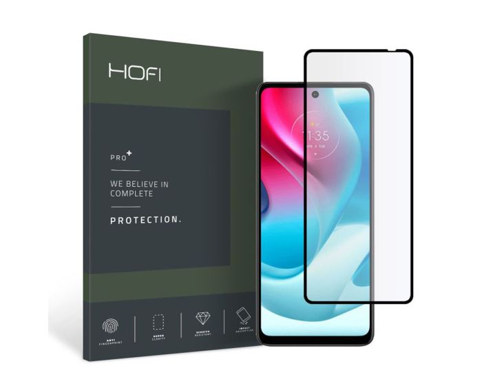 Hofi Glass Pro+ 9H Tempered Glass Screen Prοtector Black (Motorola Moto G60s)