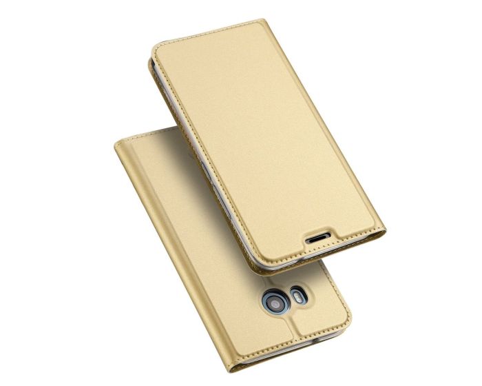 DUX DUCIS SkinPro Wallet Case Θήκη Πορτοφόλι με Δυνατότητα Stand - Gold (HTC U11)