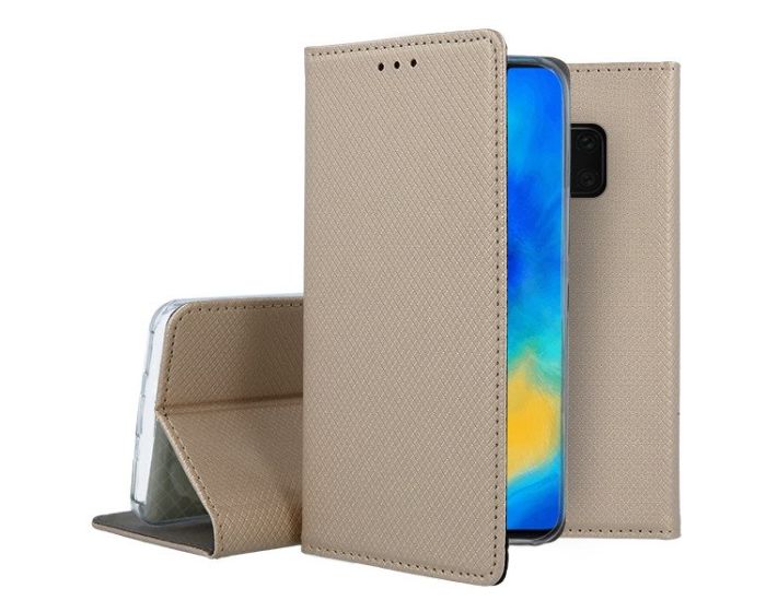 Forcell Smart Book Case με Δυνατότητα Stand Θήκη Πορτοφόλι Gold (Huawei Mate 20 Pro)