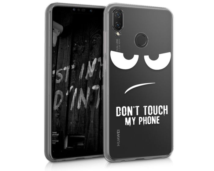 KWmobile Slim Fit Gel Case Don't touch my phone (46091.02) Θήκη Σιλικόνης Διάφανη / Λευκή (Huawei P Smart Plus / Nova 3i)