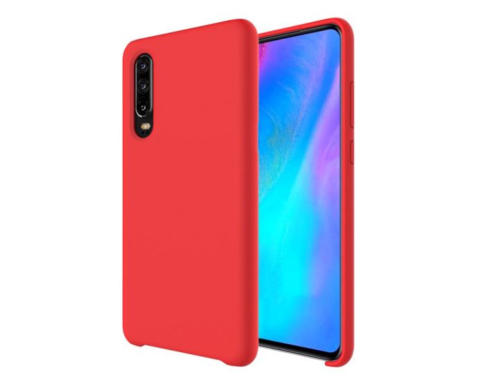 Forcell Ultra Thin Liquid Silicone Case Red (Huawei P30)