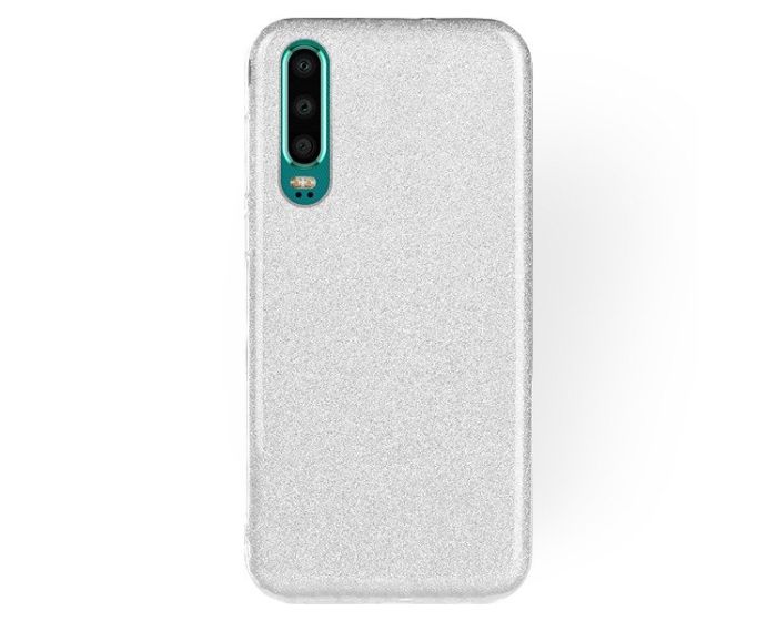 Forcell Glitter Shine Cover Hard Case Silver (Huawei P30)