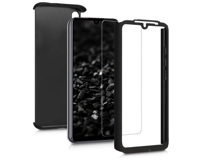 360 Full Cover Case & Tempered Glass - Black (Huawei P30)