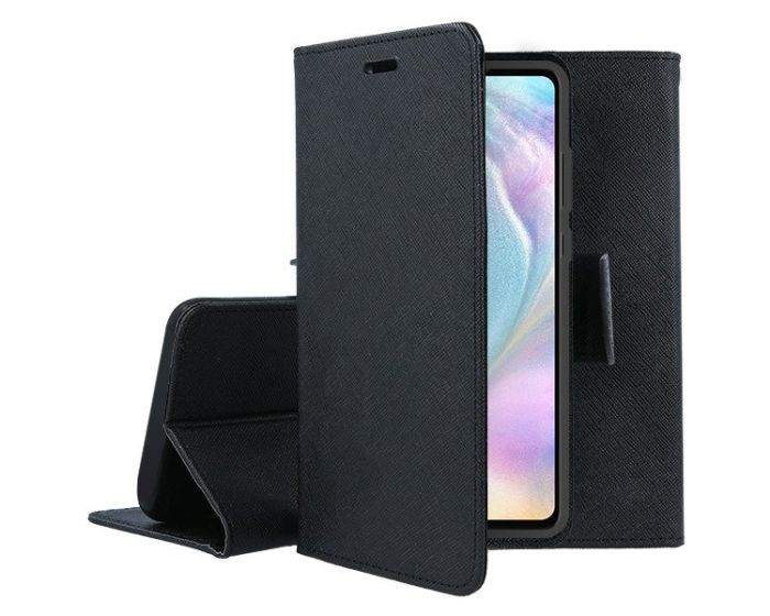 Tel1 Fancy Diary Case Θήκη Πορτοφόλι με δυνατότητα Stand Black (Huawei P30)