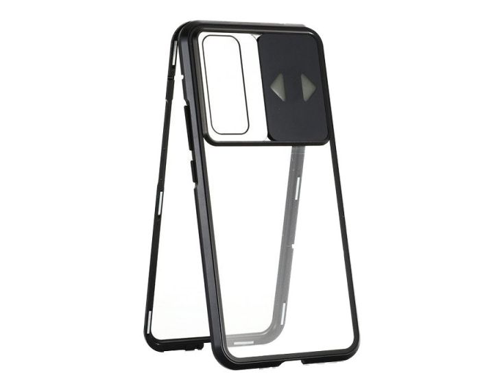 Wozinsky Magneto Cam Slider Full Glass Case - Μαγνητική Θήκη Clear / Black (Huawei P40)