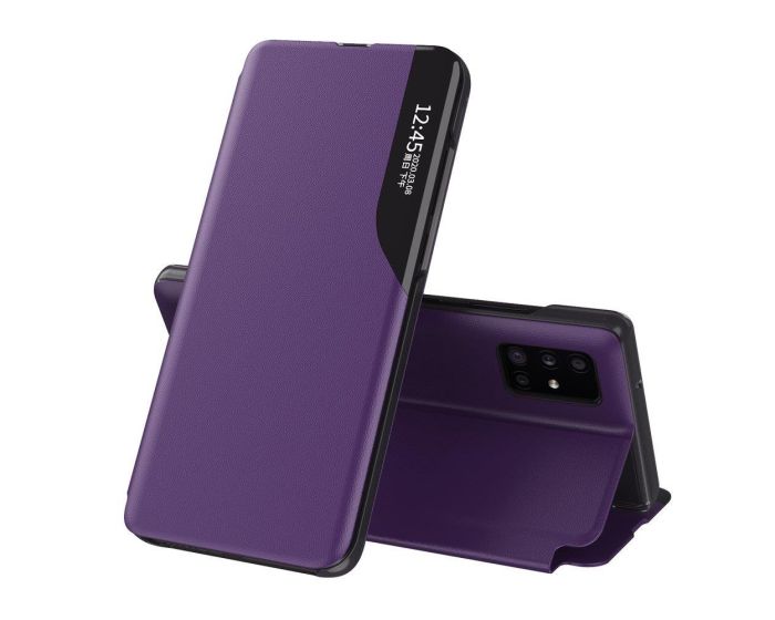 Eco Leather View Case Θήκη Πορτοφόλι με Stand - Purple (Huawei P40 Pro)