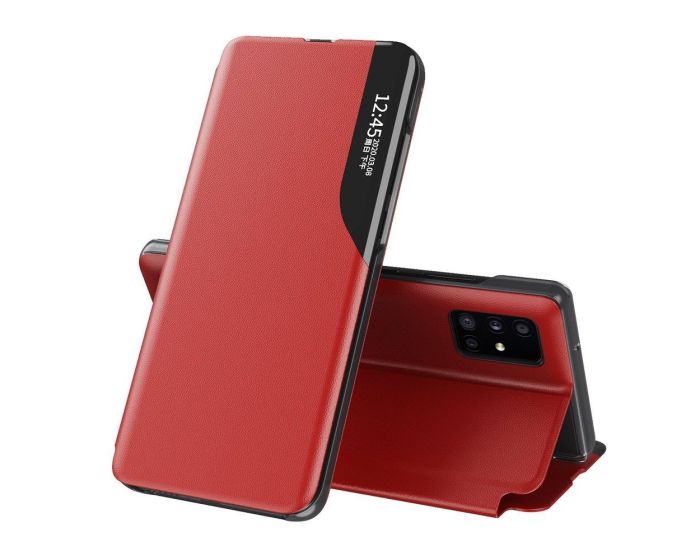 Eco Leather View Case Θήκη Πορτοφόλι με Stand - Red (Huawei P40 Pro)
