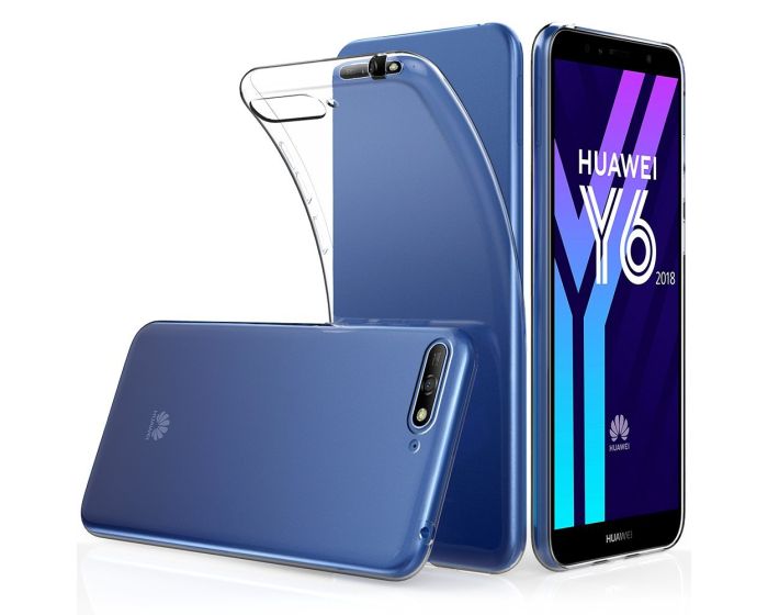 TPU Ultra Slim Case & Tempered Glass - Διάφανο (Huawei Y6 2018)
