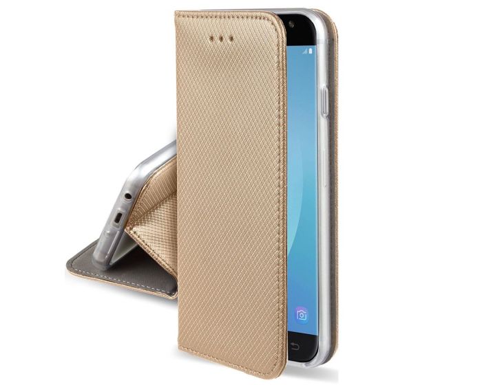 Forcell Smart Book Case με Δυνατότητα Stand Θήκη Πορτοφόλι Gold (Huawei Y6 Prime 2018)