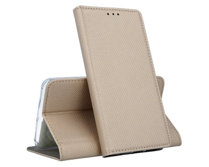 Forcell Smart Book Case με Δυνατότητα Stand Θήκη Πορτοφόλι Gold (Huawei Y9 2019)