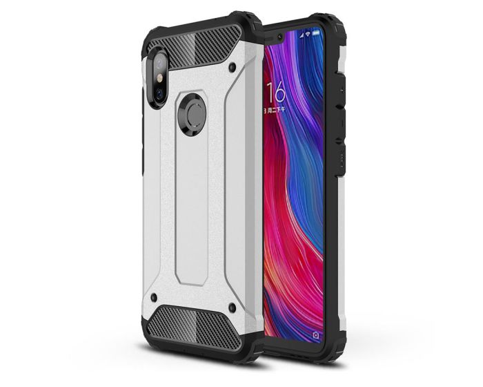 Forcell Hybrid Tech Armor Case Ανθεκτική Θήκη - Silver (Xiaomi Redmi Note 6 Pro)