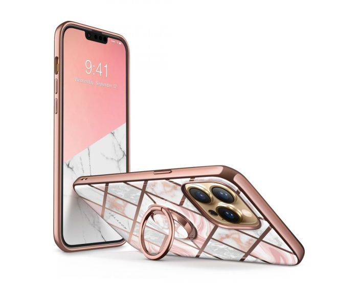 i-Blason Cosmo Snap Case Θήκη με Ring Holder - Marble Pink (iPhone 13 Pro)