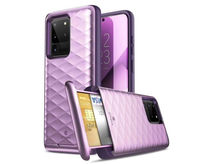i-Blason Clayco Argos Case with Built-in Credit Card Card Slot - Purple (Samsung Galaxy S20 Ultra)