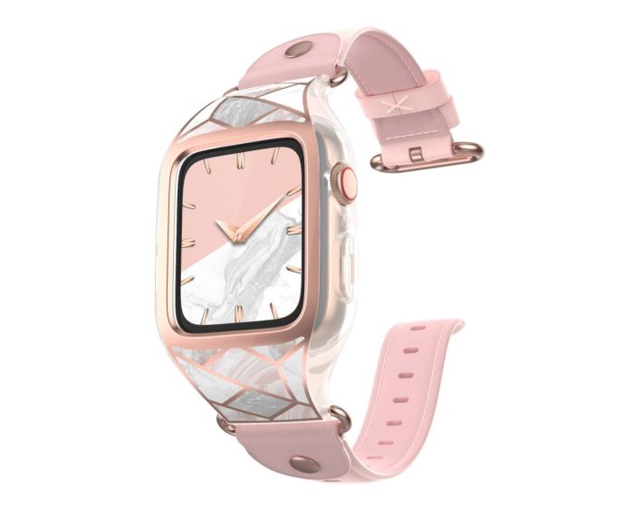 i-Blason Cosmo Band Case - Ανθεκτικό Λουράκι Θήκη Marble Pink (Apple Watch 44mm)