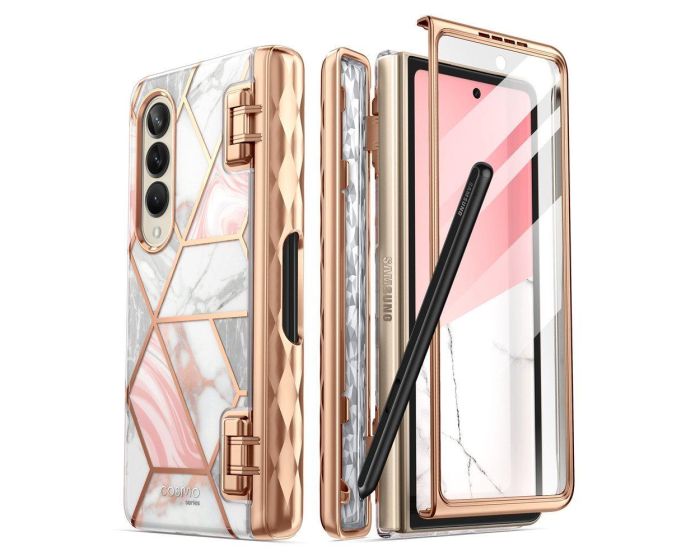 i-Blason Ανθεκτική Θήκη Cosmo Pen Full Body Case With Built-In Screen Protector Marble Pink (Samsung Galaxy Z Fold4)