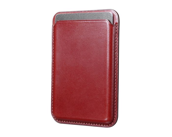 iCarer Leather Magnetic Card Holder (iPhone 12/13 Series) - Red