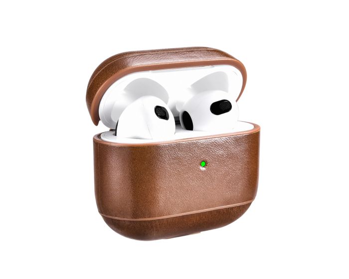 iCarer Leather AirPods 3 Case Δερμάτινη Θήκη για Apple Airpods 3 - Brown