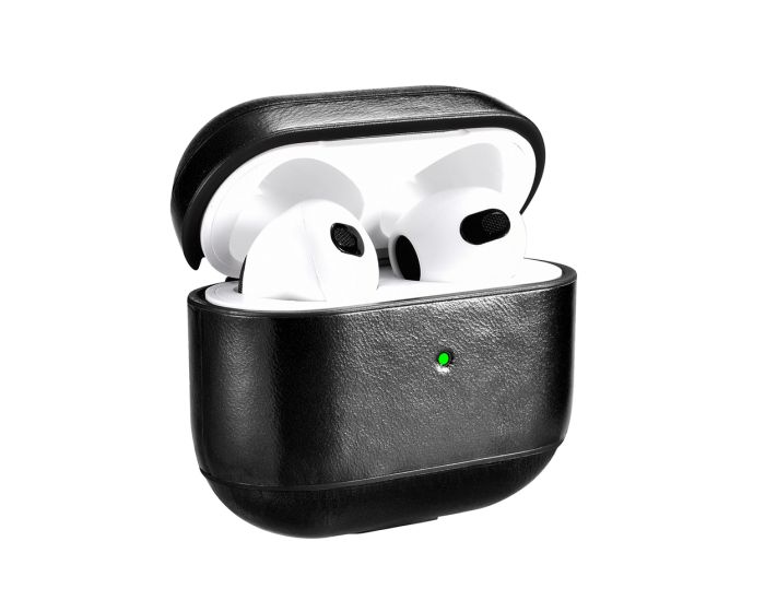 iCarer Leather AirPods 3 Case Δερμάτινη Θήκη για Apple Airpods 3 - Black