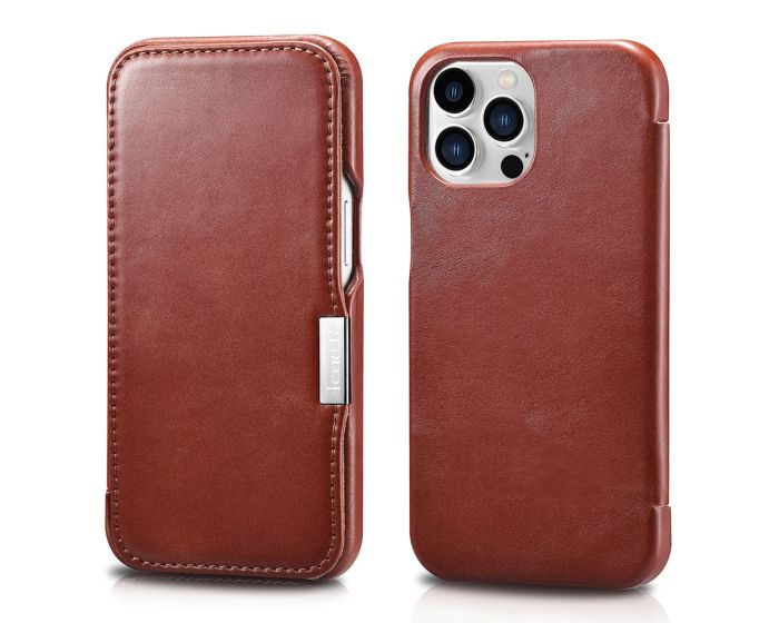 iCarer Vintage Series Side-Open Δερμάτινη Θήκη Red (iPhone 13 Pro)
