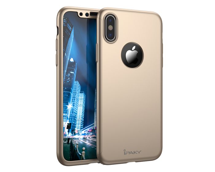 iPAKY 360 Full Cover Case & Screen Protector - Gold (iPhone X)