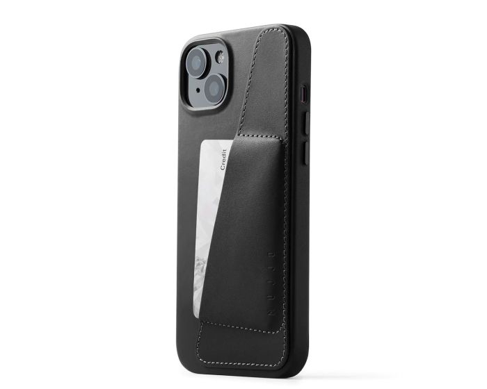 Mujjo Full Leather Wallet Case (MUJJO-CL-026-BK) Δερμάτινη Θήκη - Black (iPhone 14 Plus)