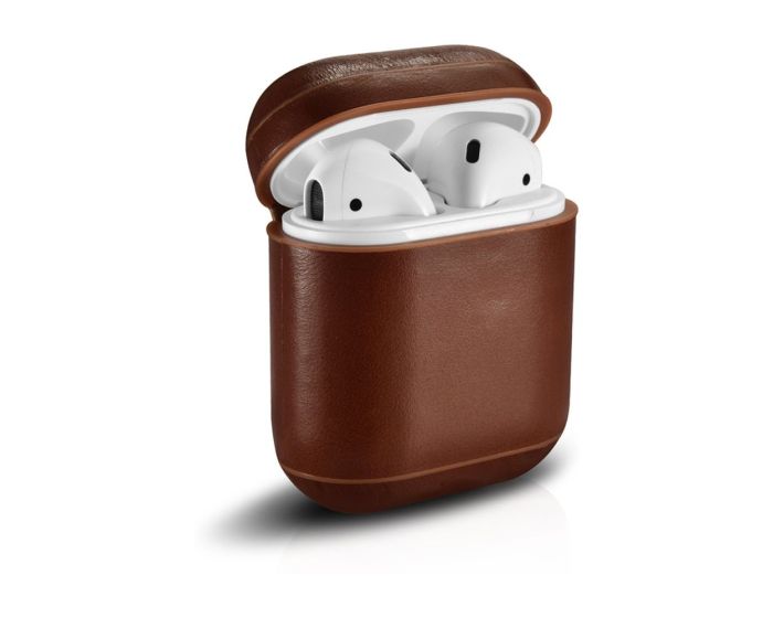 iCarer Leather AirPods Case Δερμάτινη Θήκη για Apple Airpods - Brown