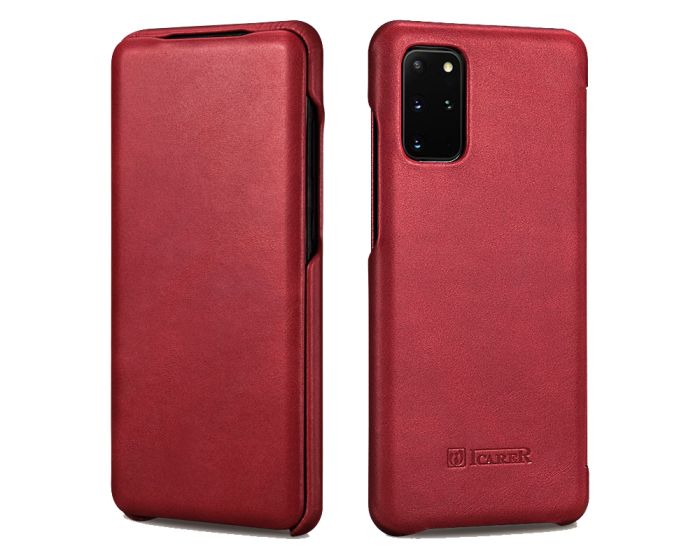 iCarer Vintage Series Curved Edge Δερμάτινη Θήκη Red (Samsung Galaxy S20 Plus)