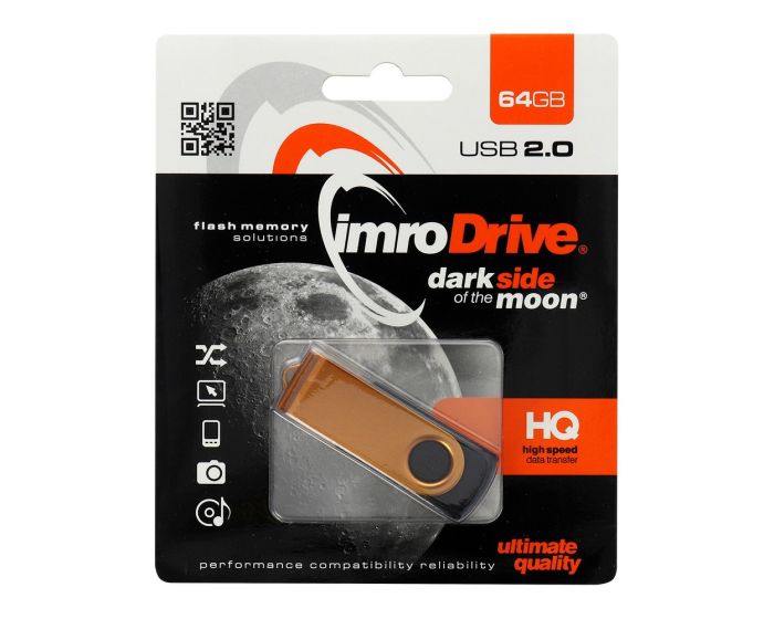 Imro Dark Side Moon USB 2.0 Flash Drive Memory Stick 64GB Gold