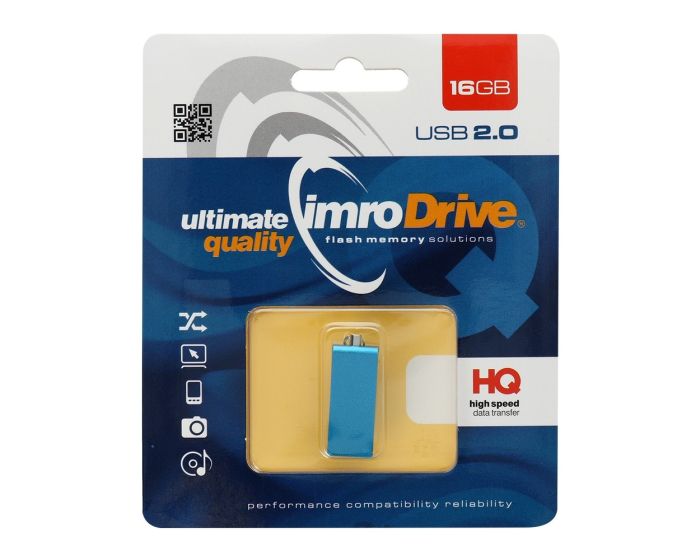 Imro Edge USB 2.0 Flash Drive Memory Stick 16GB Blue