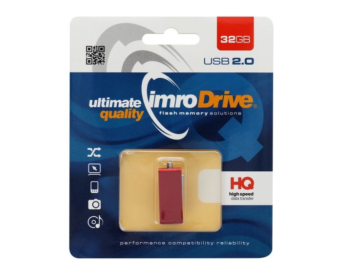Imro Edge USB 2.0 Flash Drive Memory Stick 32GB Red