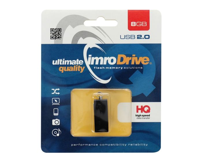 Imro Edge USB 2.0 Flash Drive Memory Stick 8GB Black