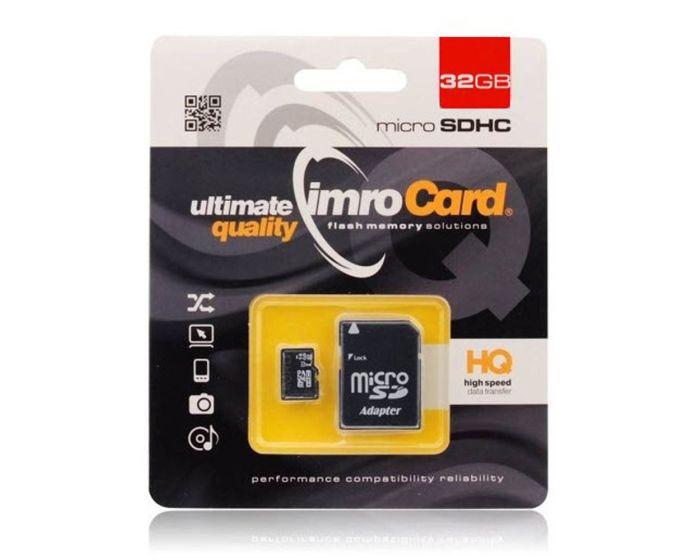 Imro Memory Card microSDHC 32gb - Class 10 UHS-I with Adaptor