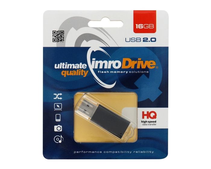 Imro USB 2.0 Flash Drive Memory Stick 16GB Black
