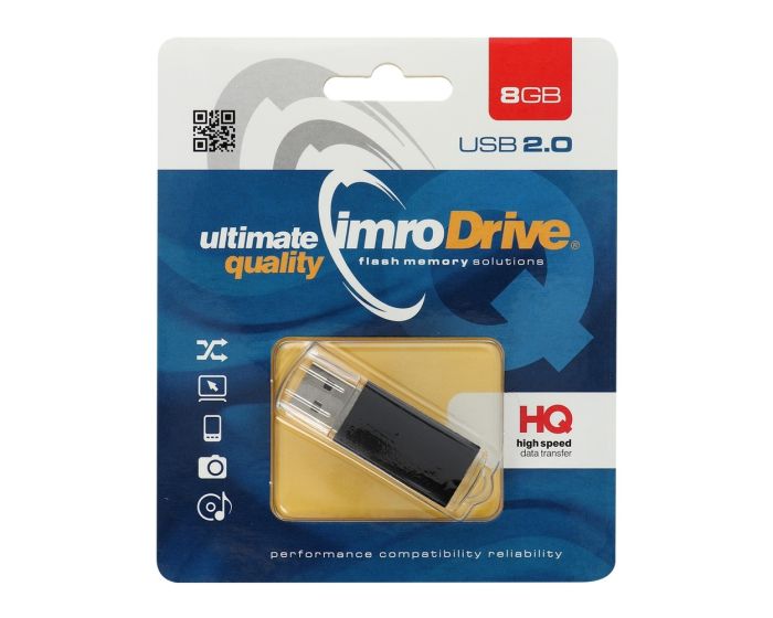 Imro USB 2.0 Flash Drive Memory Stick 8GB Black