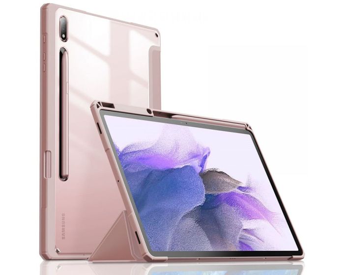 Infiland Crystal Book Case Θήκη με Δυνατότητα Stand - Rose Gold (Samsung Galaxy Tab S7 FE 5G 12.4)