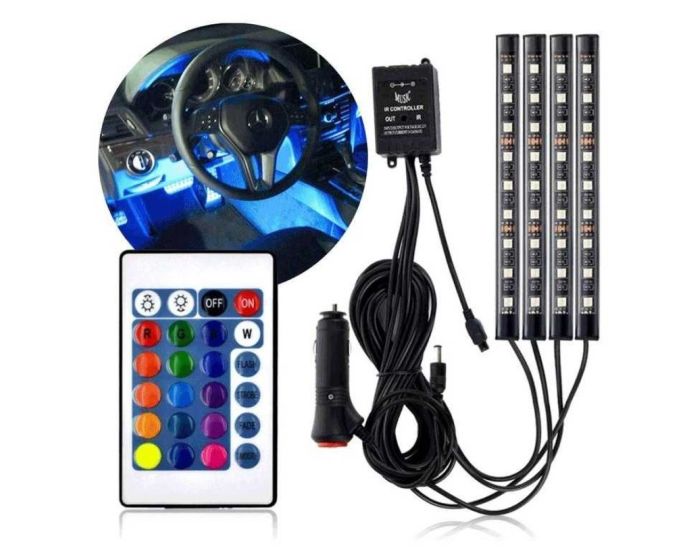 Interior 36 Led Car Light Strips LED Αυτοκινήτου RGB με Τηλεκοντρόλ