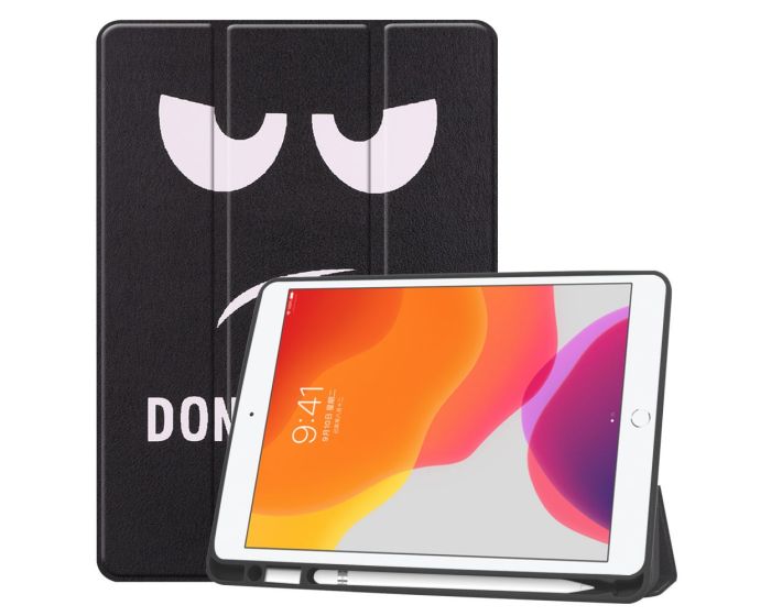 Tri-Fold Book Case Pen Holder με δυνατότητα Stand - Don't Touch Me (iPad 10.2 2019 / 2020 / 2021)