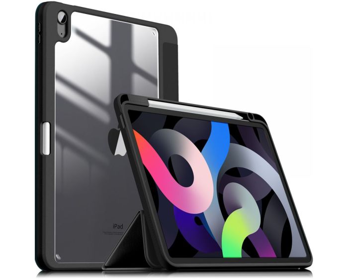 Infiland Crystal Book Case Θήκη με Δυνατότητα Stand - Black (iPad Air 4 2020 / 5 2022)