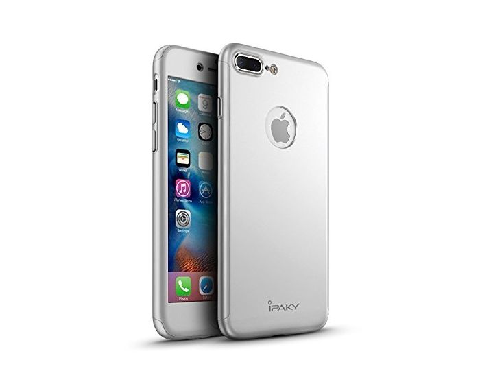 iPAKY 360 Full Cover Case & Tempered Glass - Silver (iPhone 7 Plus / 8 Plus)