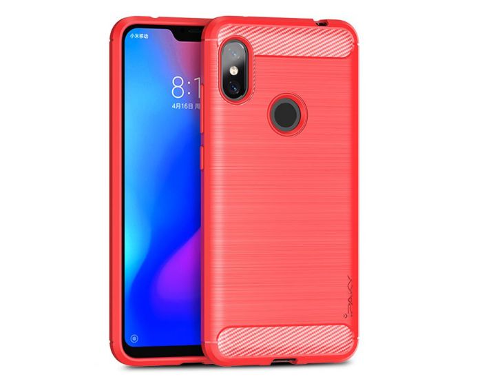 iPAKY Carbon Rugged Armor Case Red (Xiaomi Redmi Note 6 Pro)