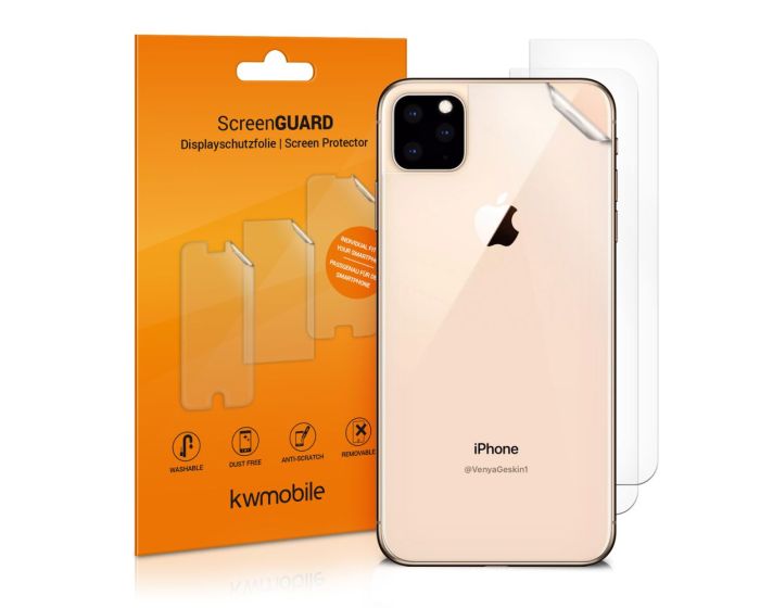 KWmobile Set of 3 Back Cover Protective Films (49742.5) Μεμβράνη Πίσω Όψεως (iPhone 11 Pro)