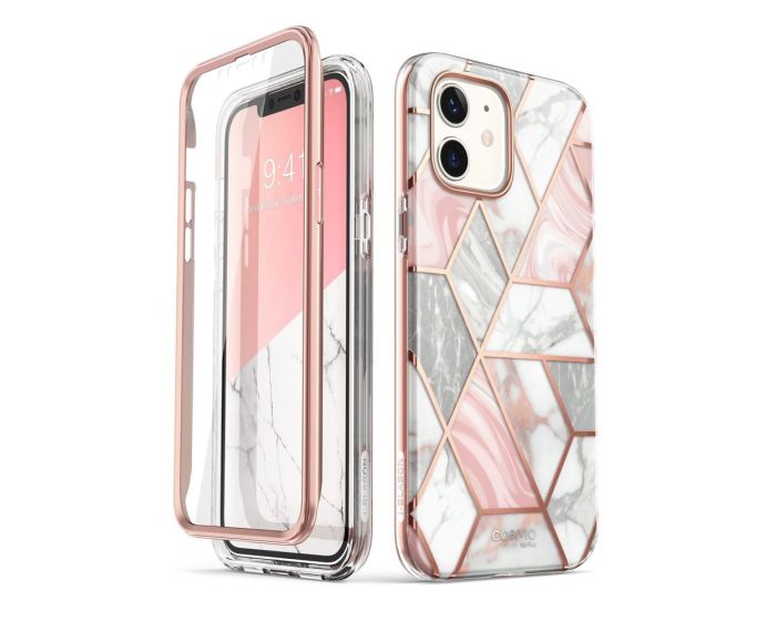 i-Blason Ανθεκτική Θήκη Cosmo Full Body Case With Built-In Screen Protector Marble Pink (iPhone 12 / 12 Pro)