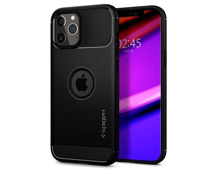 Spigen Rugged Armor Tough Case (ACS01700) Matte Black (iPhone 12 / 12 Pro)