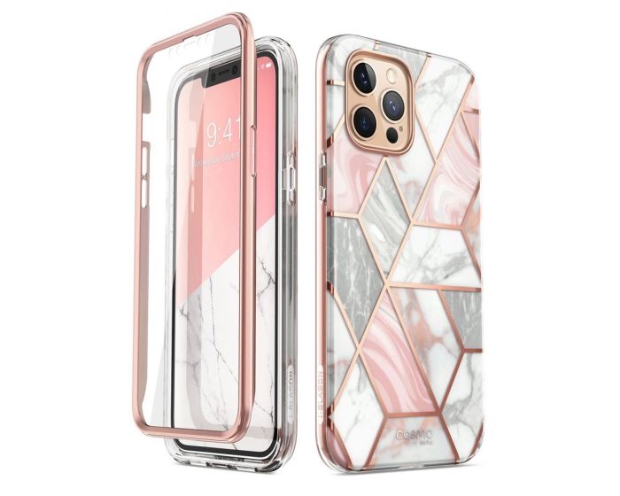 i-Blason Ανθεκτική Θήκη Cosmo Full Body Case With Built-In Screen Protector Marble Pink (iPhone 12 Pro Max)